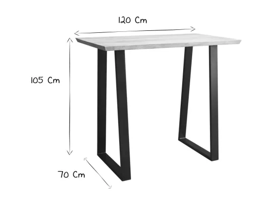 Table de bar en bois manguier massif et métal noir L120 cm VIJAY