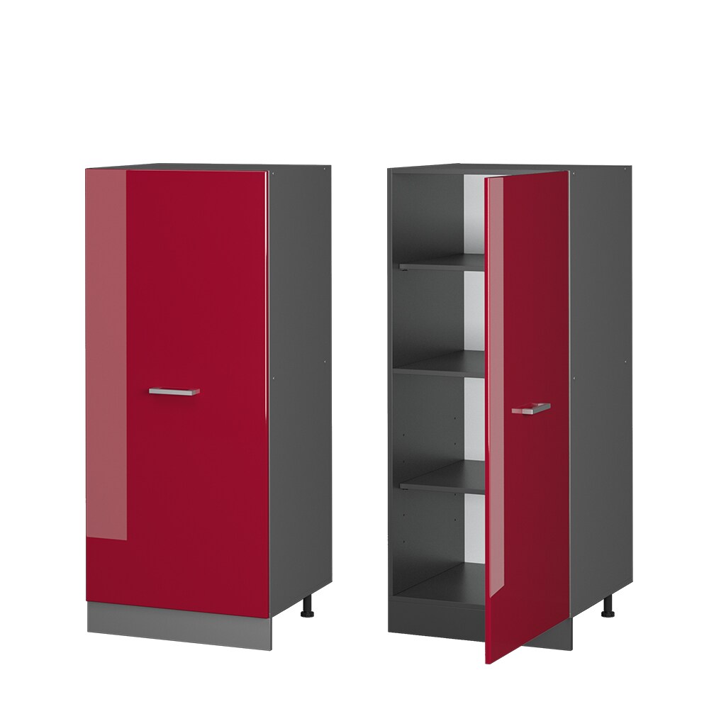 Vicco Backofenumbauschrank Küchenschrank Küchenzeile R-Line 60 cm Anthrazit Bordeaux große Tür