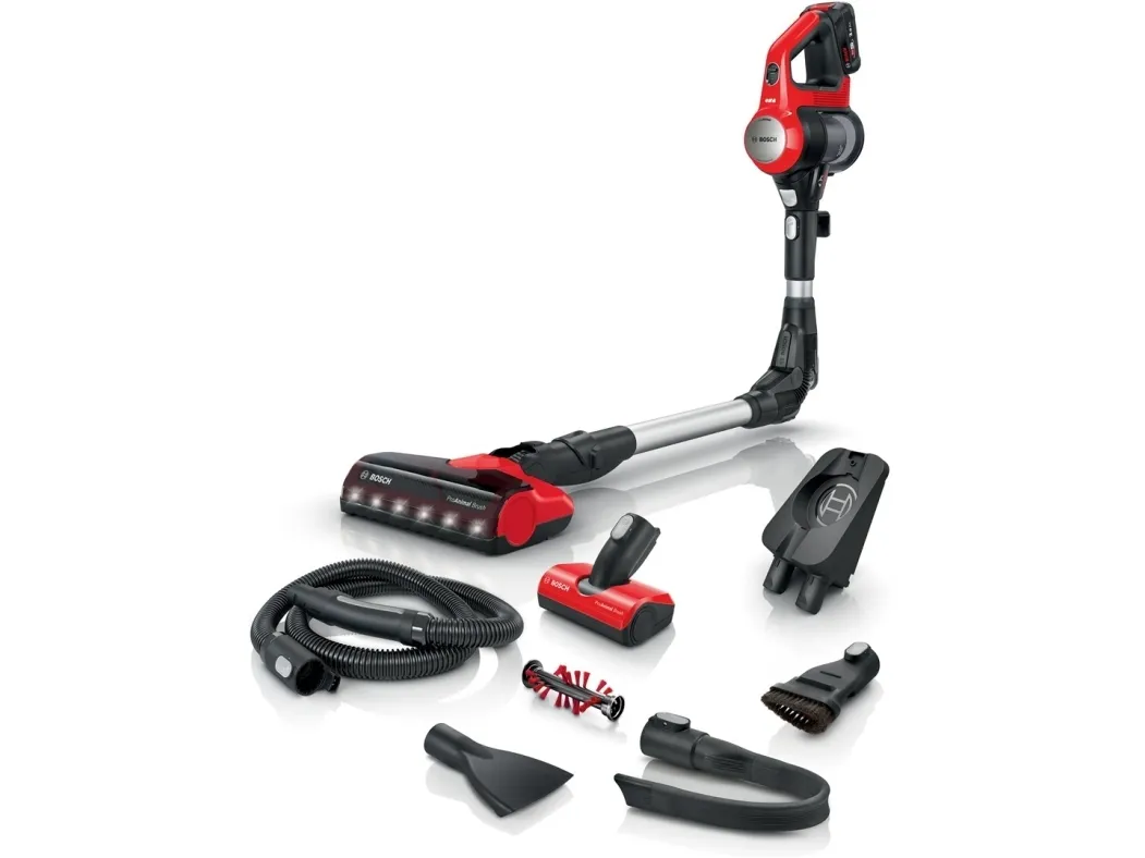 Bosch Unlimited 7 BCS711PET ProAnimal - Støvsuger - pind/håndholdt (2-i-1) - uden pose - ledningsfri - rød - 1 batteri