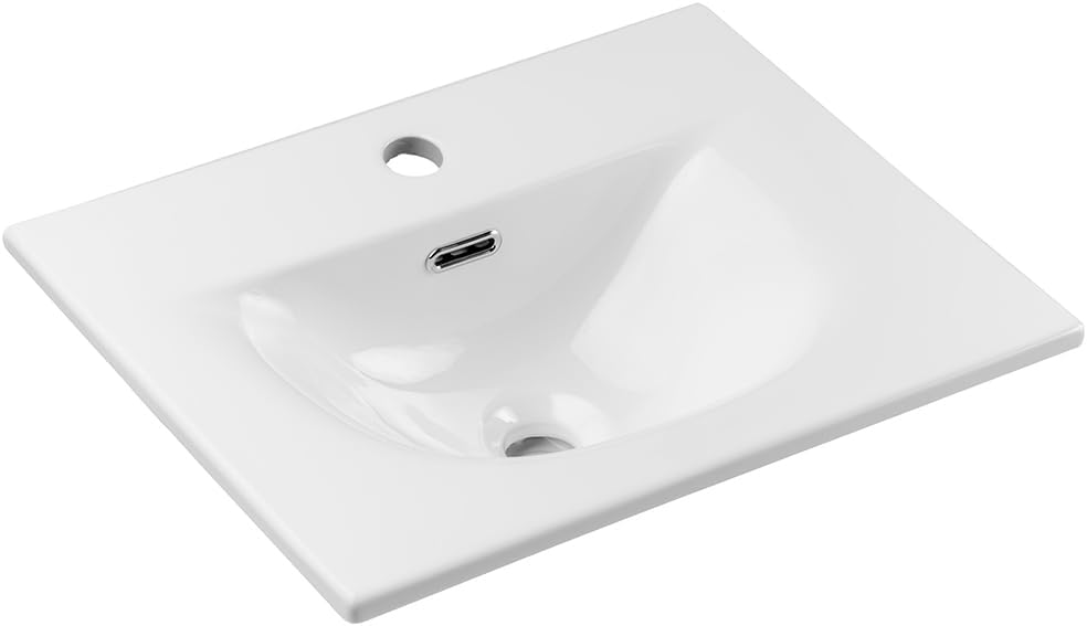 Lomadox Badmöbel Set 3-teilig mit 50cm Waschtisch, grün und Eiche, gerillte Front, hängende Montage, geringe Tiefe 40cm
