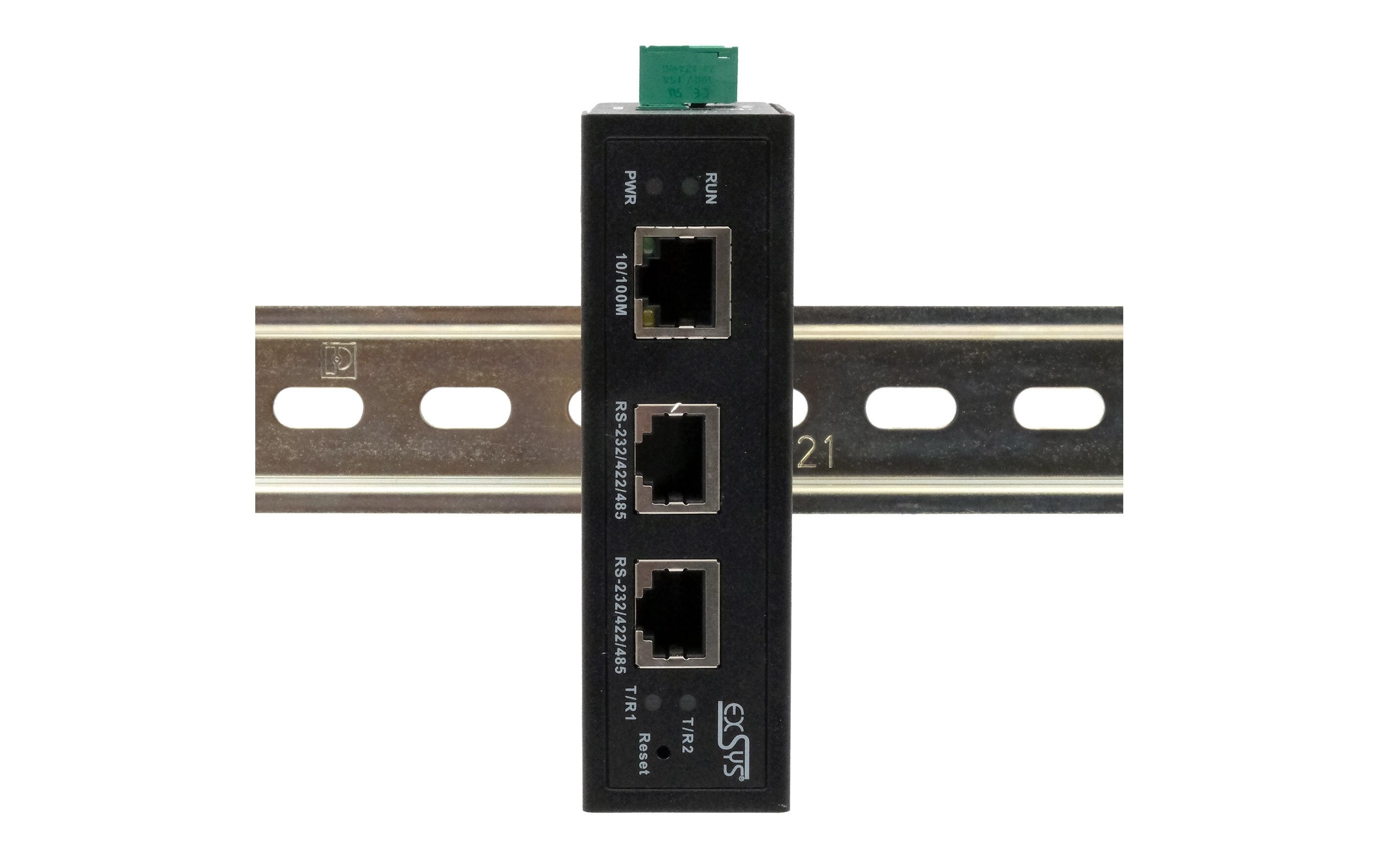 Serieller Geräteserver EX-61002<br>Serieller Multiprotokoll-Geräteserver mit 2 Ethernet Ports