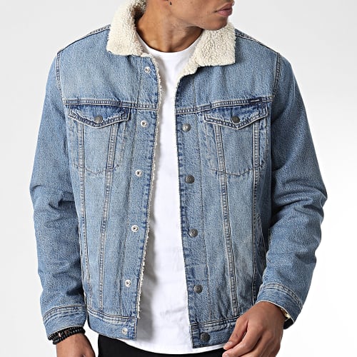 Veste Jean Col Mouton AKM 766 Bleu Wash