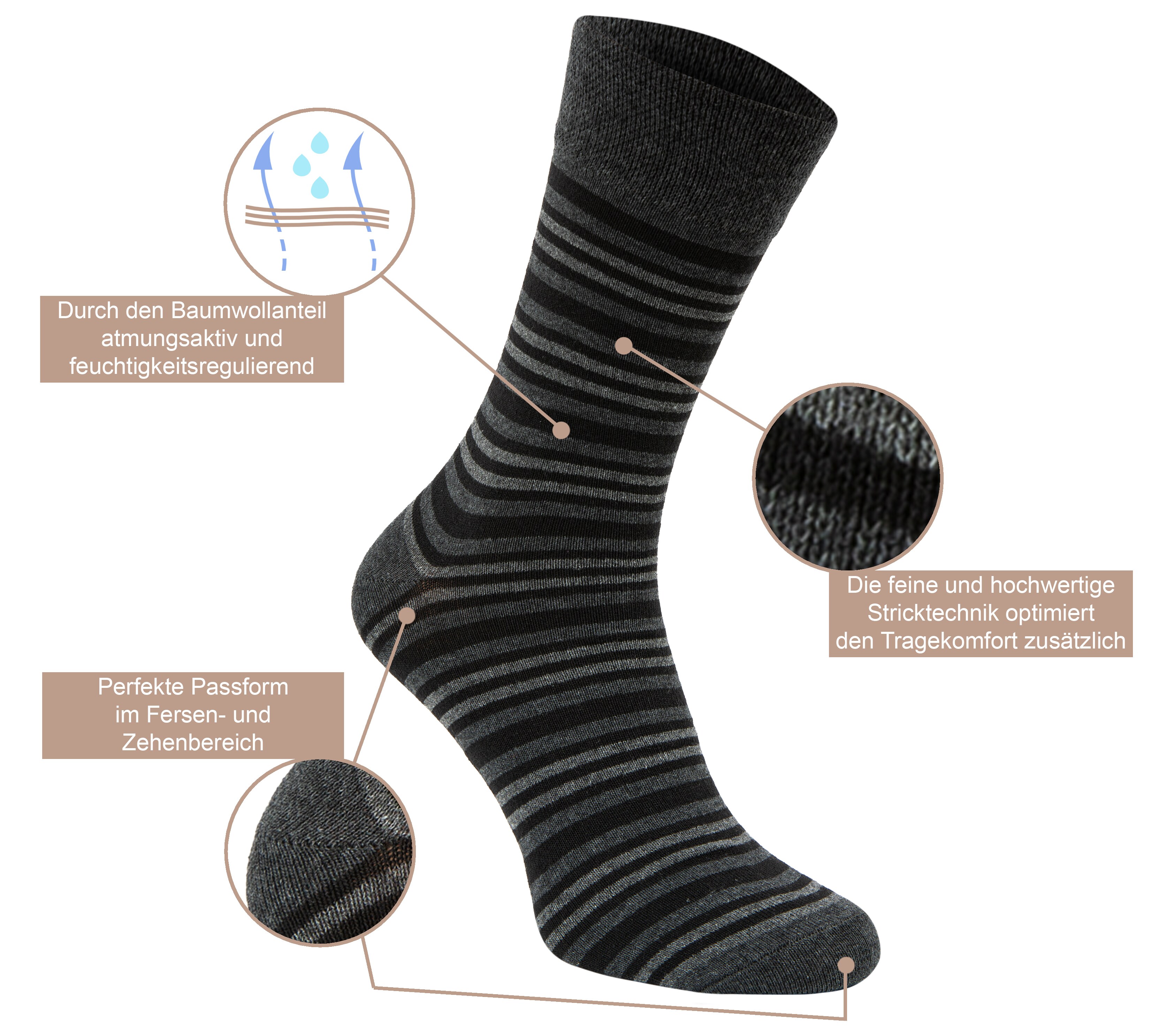 Paolo Renzo® Business Socke gemustert 15 Paar - Größe 43/46