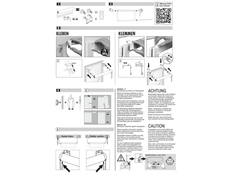 Gardinia Rollo Easyfix Hellgrau 60 x 150 cm Rollo mit einfacher Montage