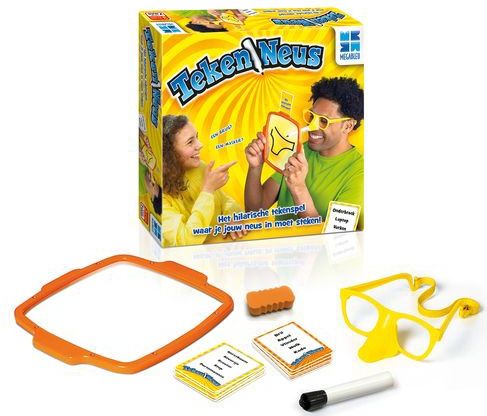 Megableu - TEKENNEUS - Partyspel - Teken met je Neus - Gezelschapsspel voor Familie en Vrienden