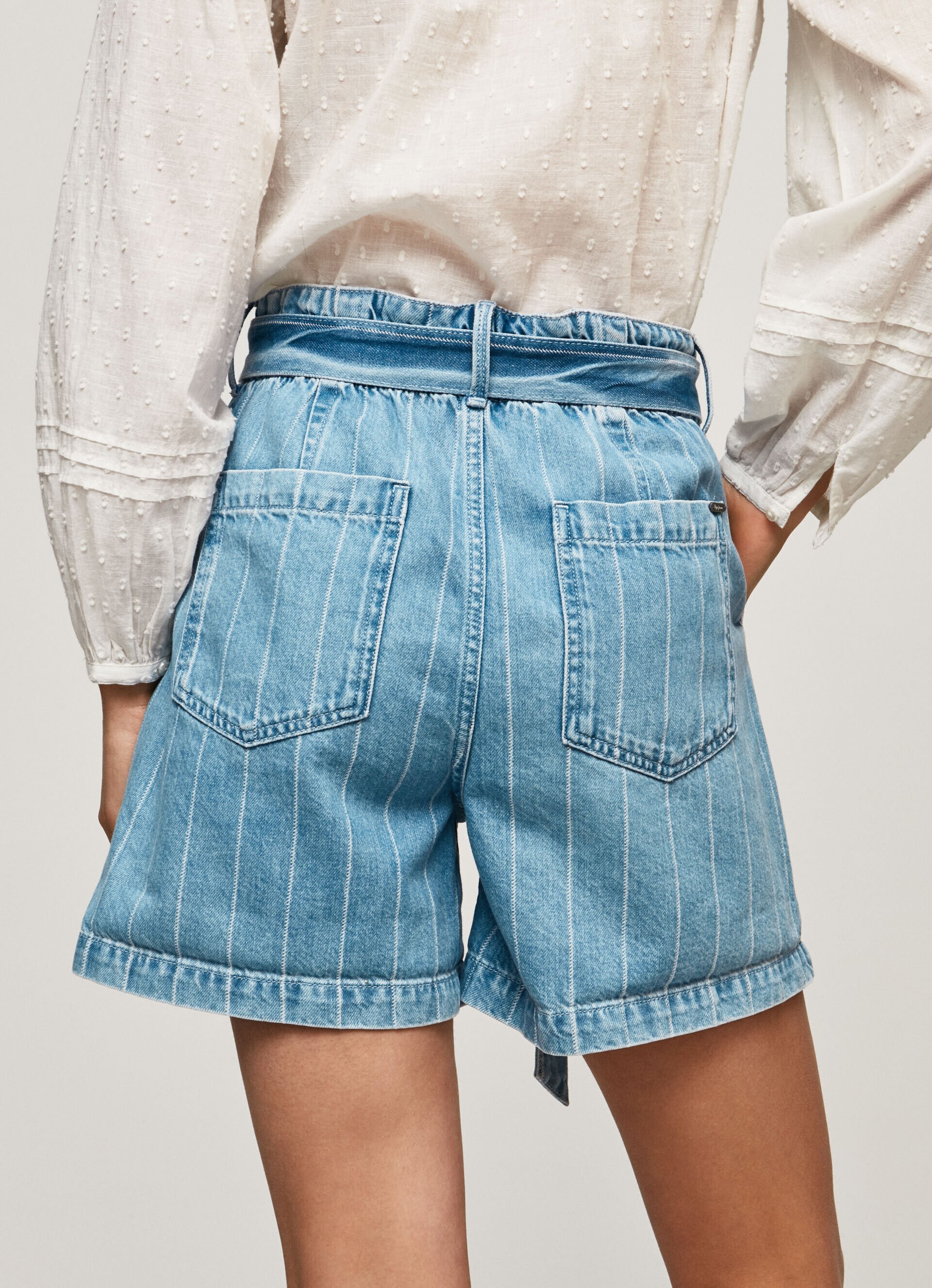 Shorts jeans listrados - jeans