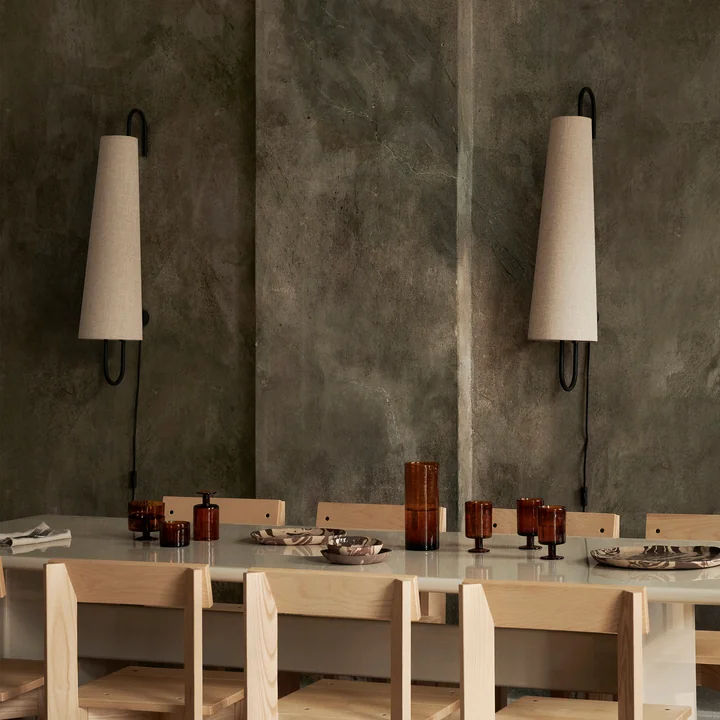 Ferm Living - Ancora Wandleuchte 100, schwarz / natur