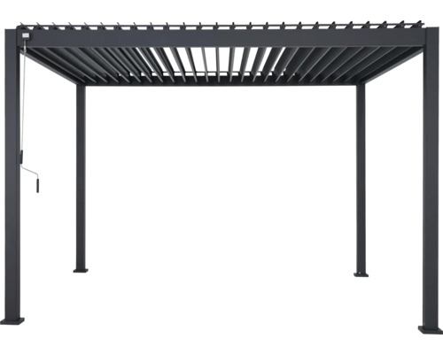 Pergola Mirador Deluxe 3x3.6 Paaldikte 11 x 11 cm 301,24 x 362,2 cm zwart