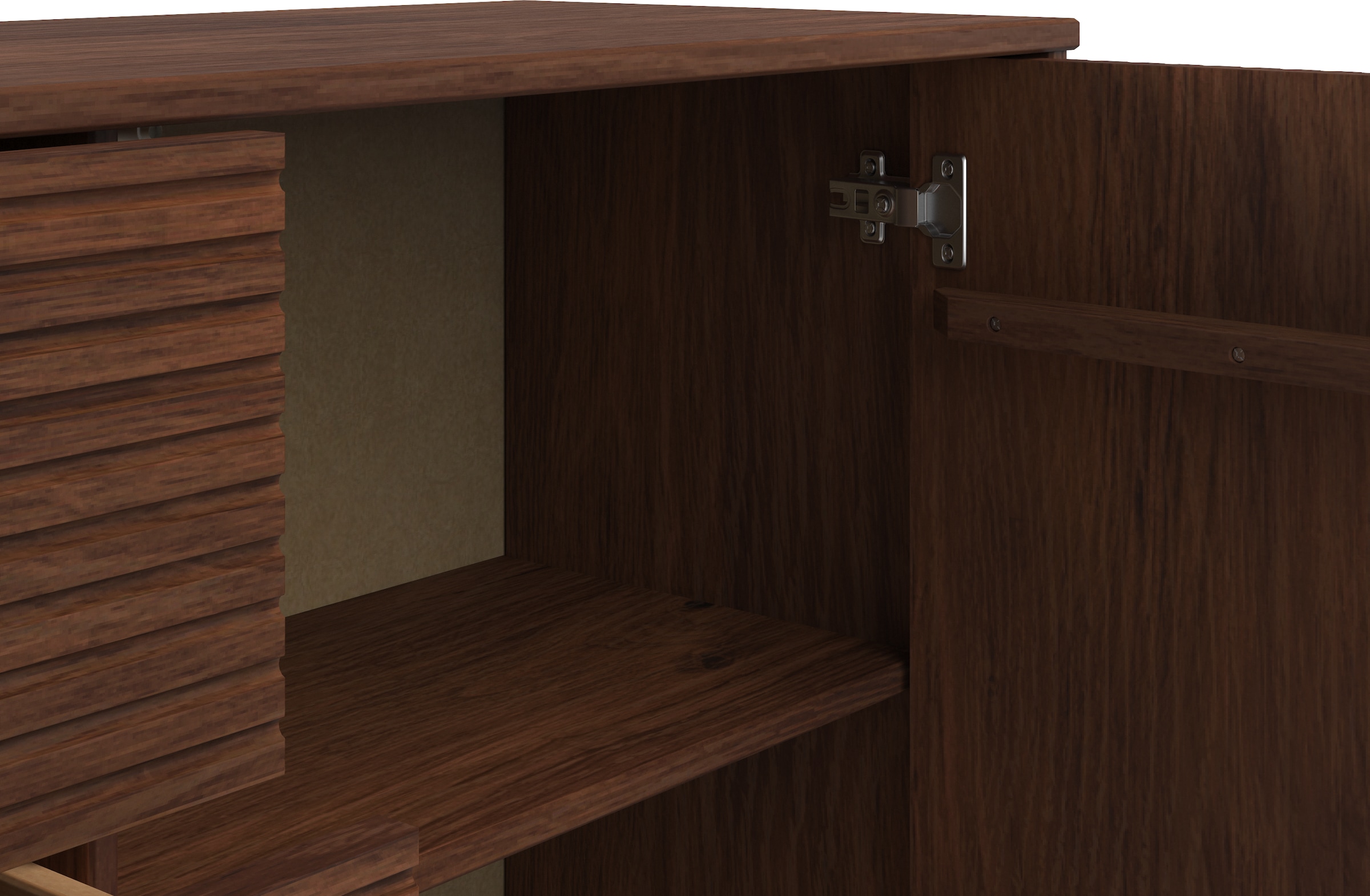 INOSIGN Sideboard »Malmedy  Front mit gefrästen Rillen« Kommode aus massivem Kiefernholz, Push-to-open, Breite 160 cm