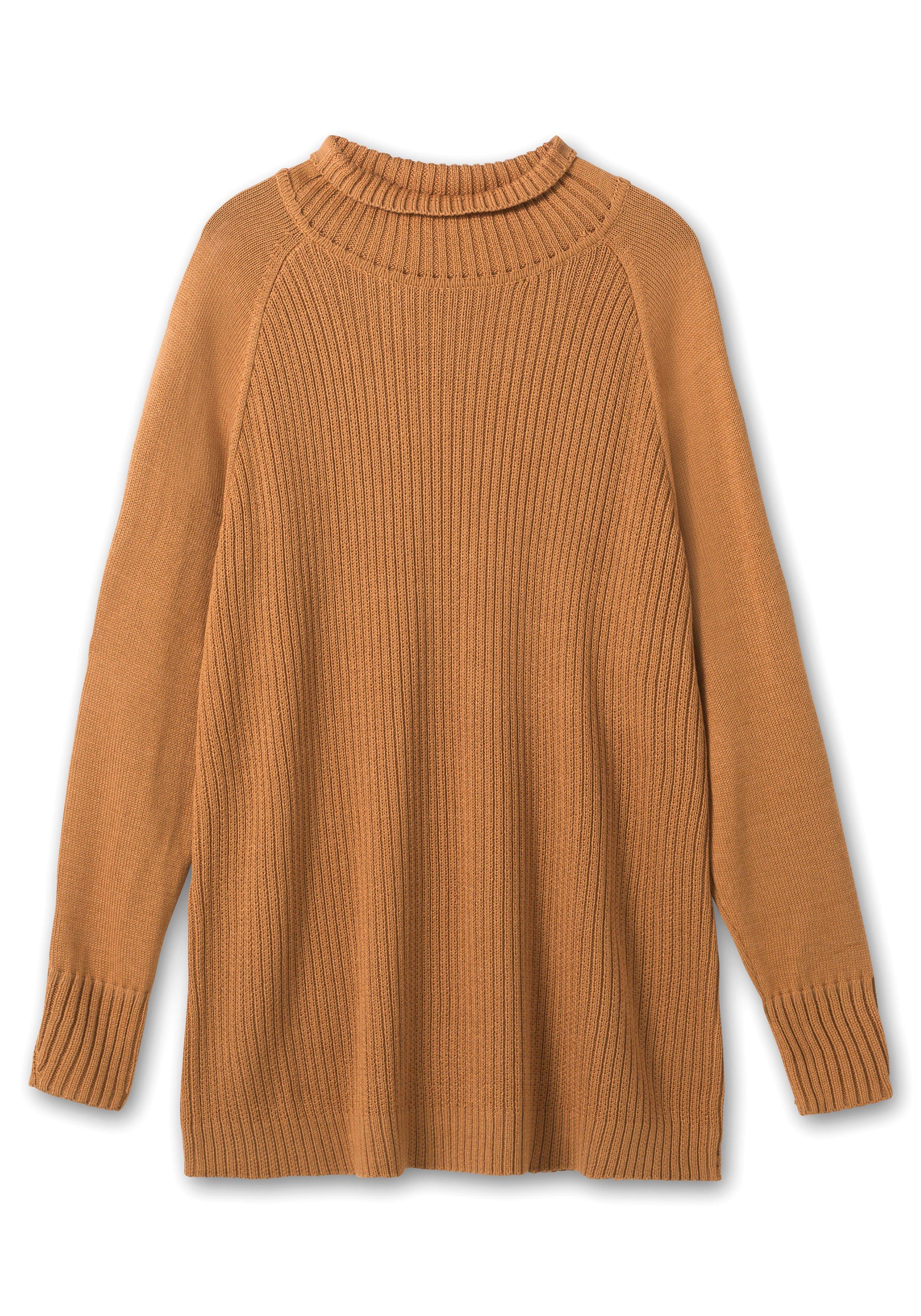 Pullover mit Stehkragen, im Struktur-Mix