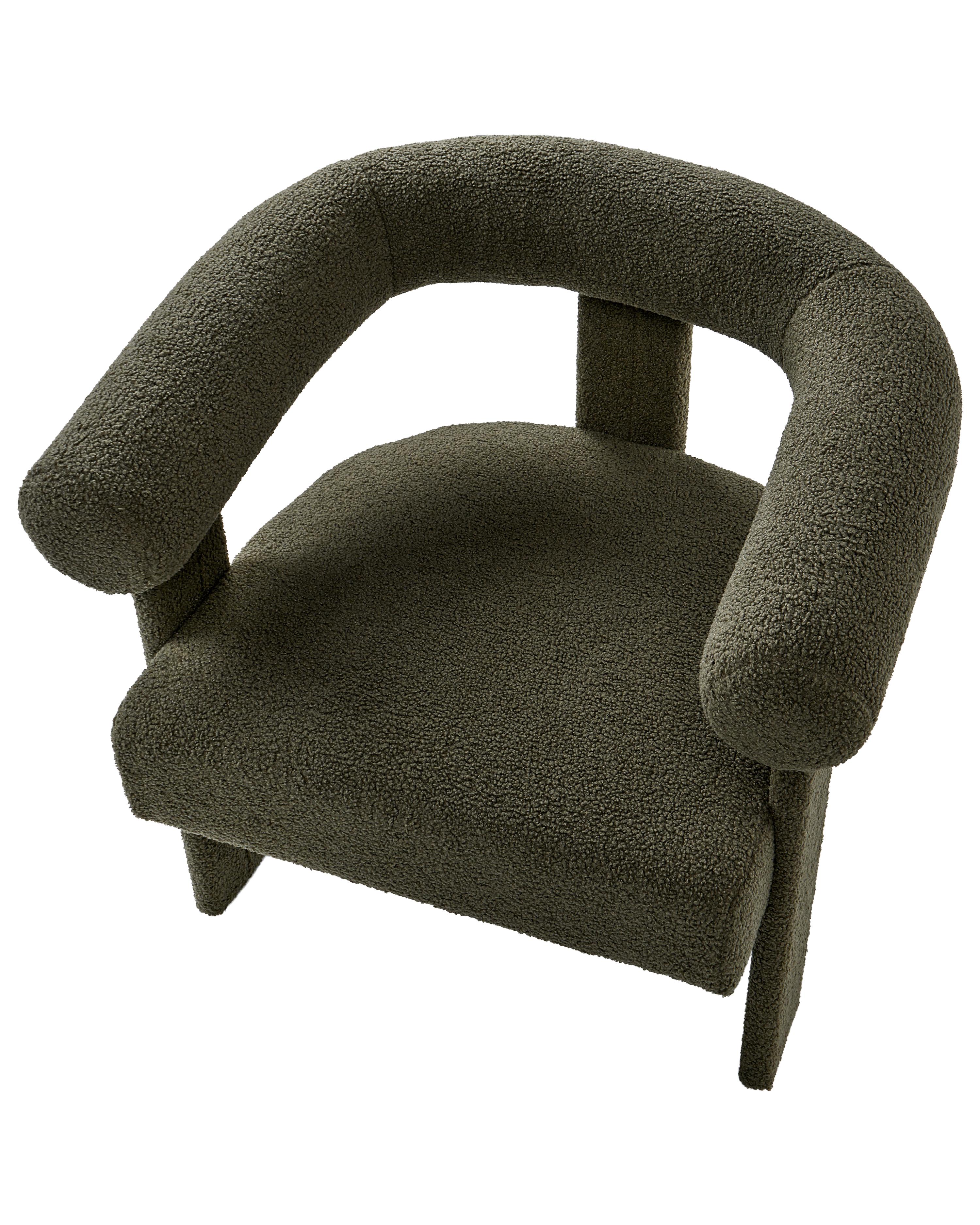 Fauteuil ILBRO Bouclé Donkergroen