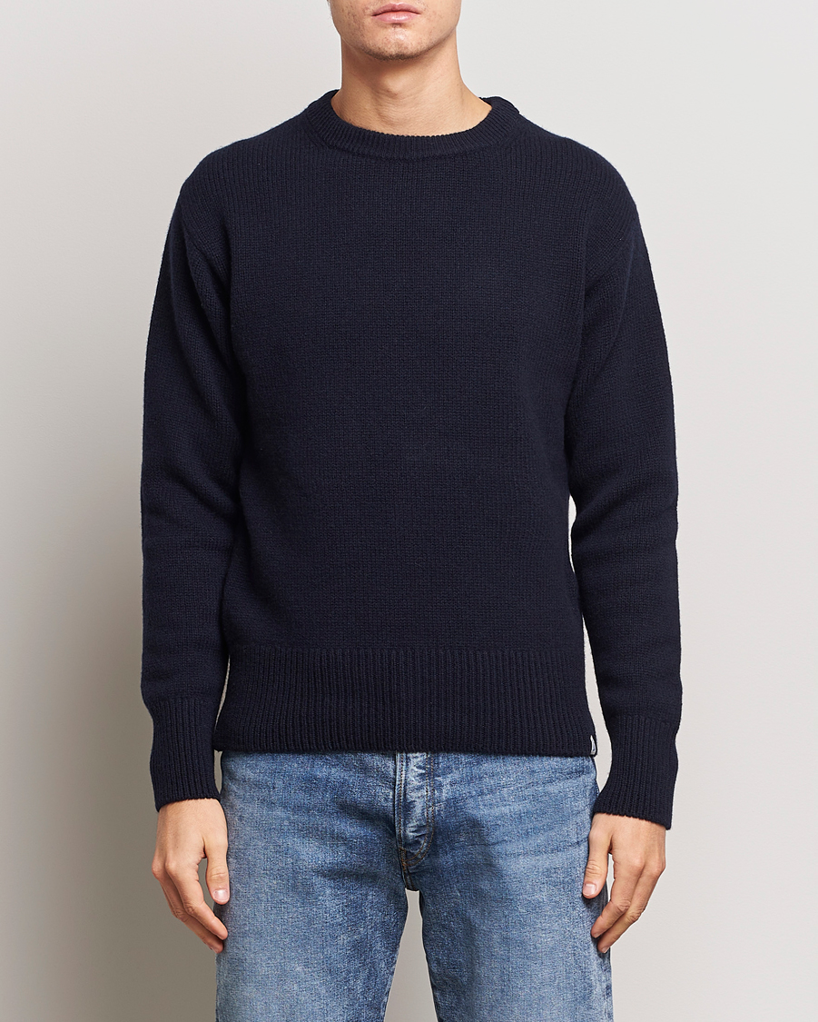 Merz b. Schwanen Merino/Cashmere Knitted Sweater Dark Navy