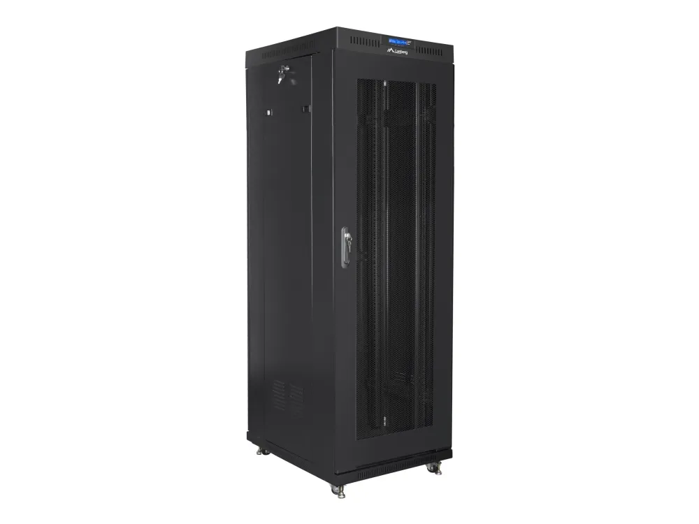 Lanberg - Rack kabinet - med display, 4 køleblæsere - sort, RAL 9004 - 37U - 19