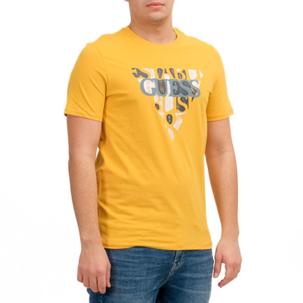 Guess T-shirt Jaune Homme Guess Blurri