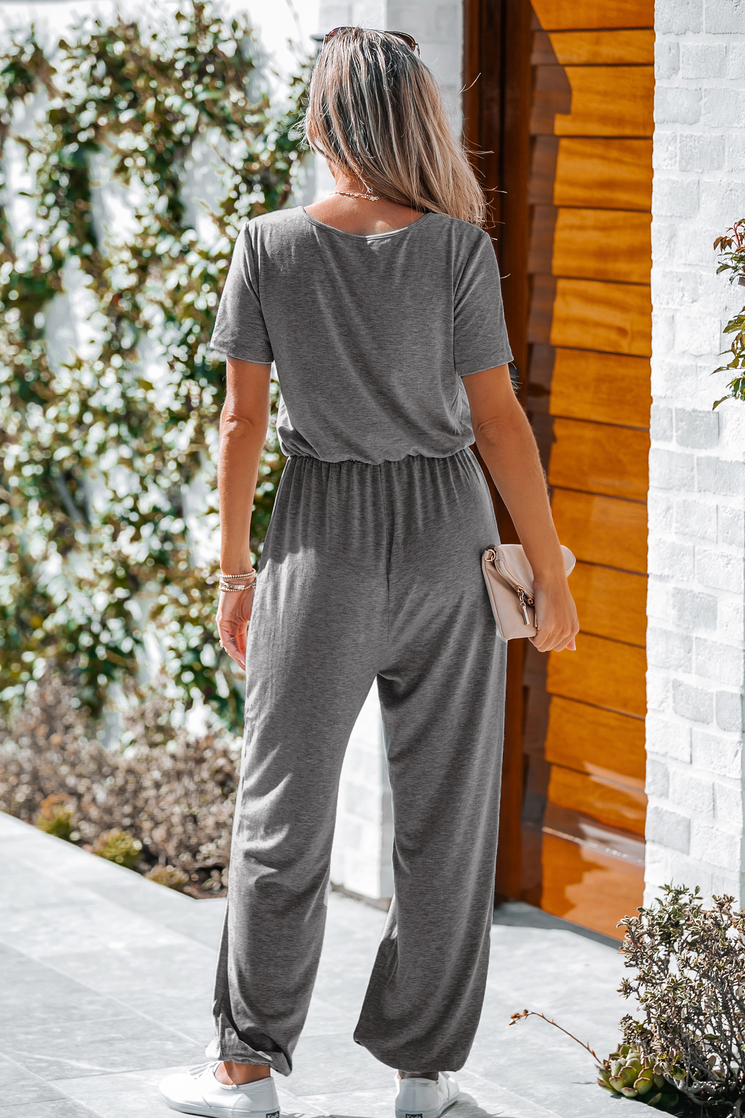 Combinaison de jogging à col surplis en tricot
