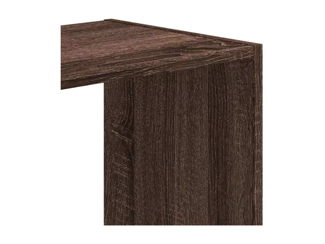 Bibliothèque chêne marron 102x32x102 cm bois d'ingénierie