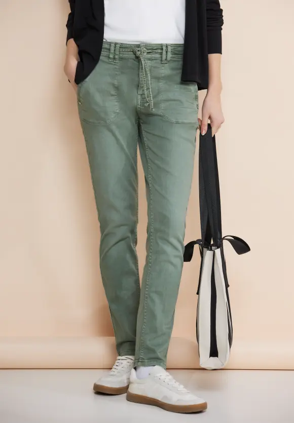 Loose Fit Jeans - soft olive washed
