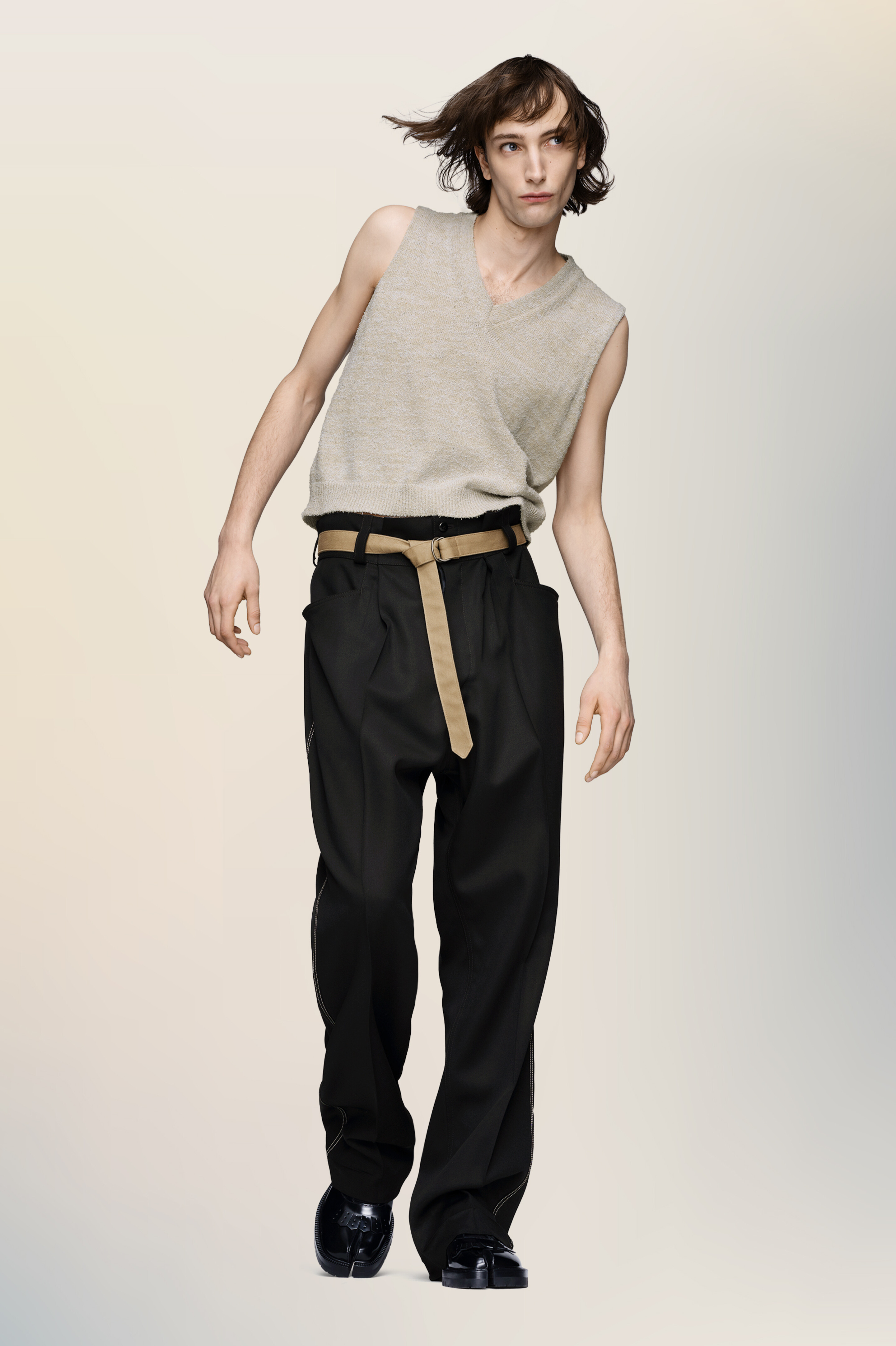 Gilet en maille bleu en coton pour homme