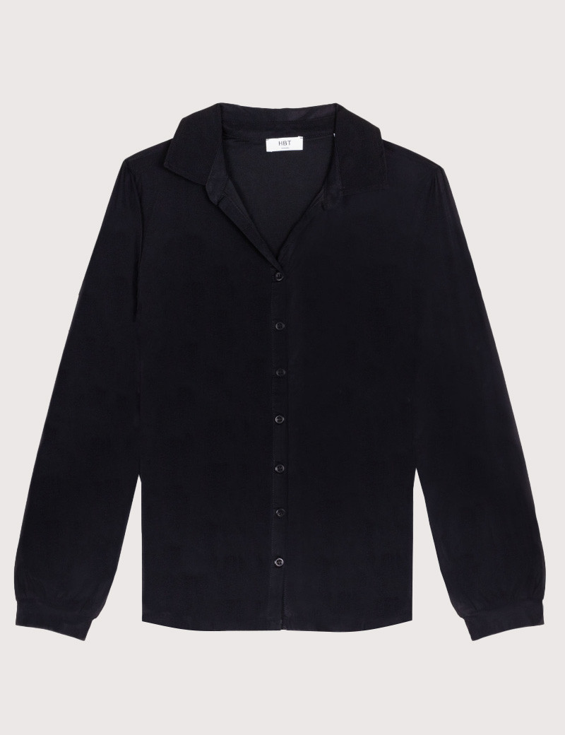 HBT TRANSVERSAL | ZELIE CHEMISE SILKY NOIR