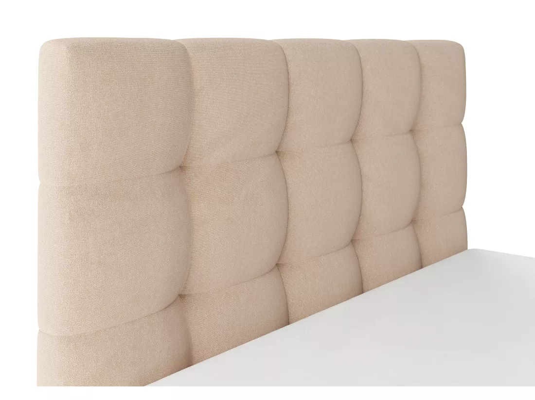 Lit coffre 140 x 190 cm - Velours - Beige - MIRDAL de Pascal Morabito