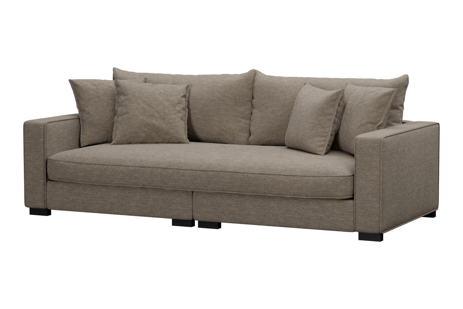 Rossi Lux 3-seter sofa (1 setepute) Tekstil Beatto 1023 Grønn Grå, arm B med sorte ben. Lux Komfort.