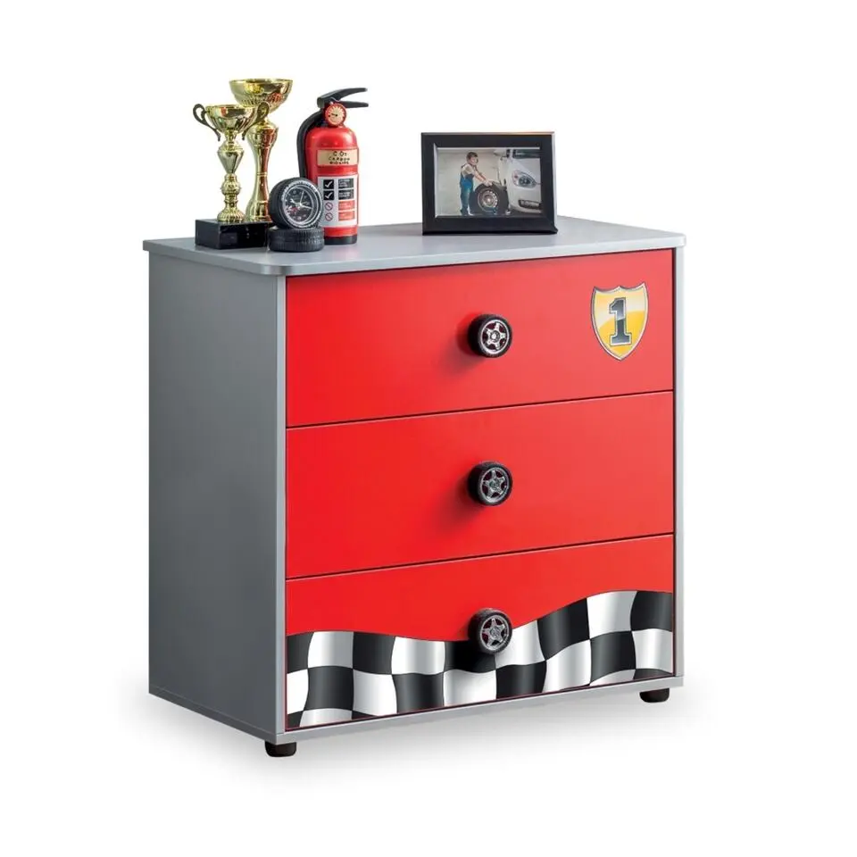 Race Cup - Commode - Kinderladekast - Auto - 42x76x74 cm - Rood