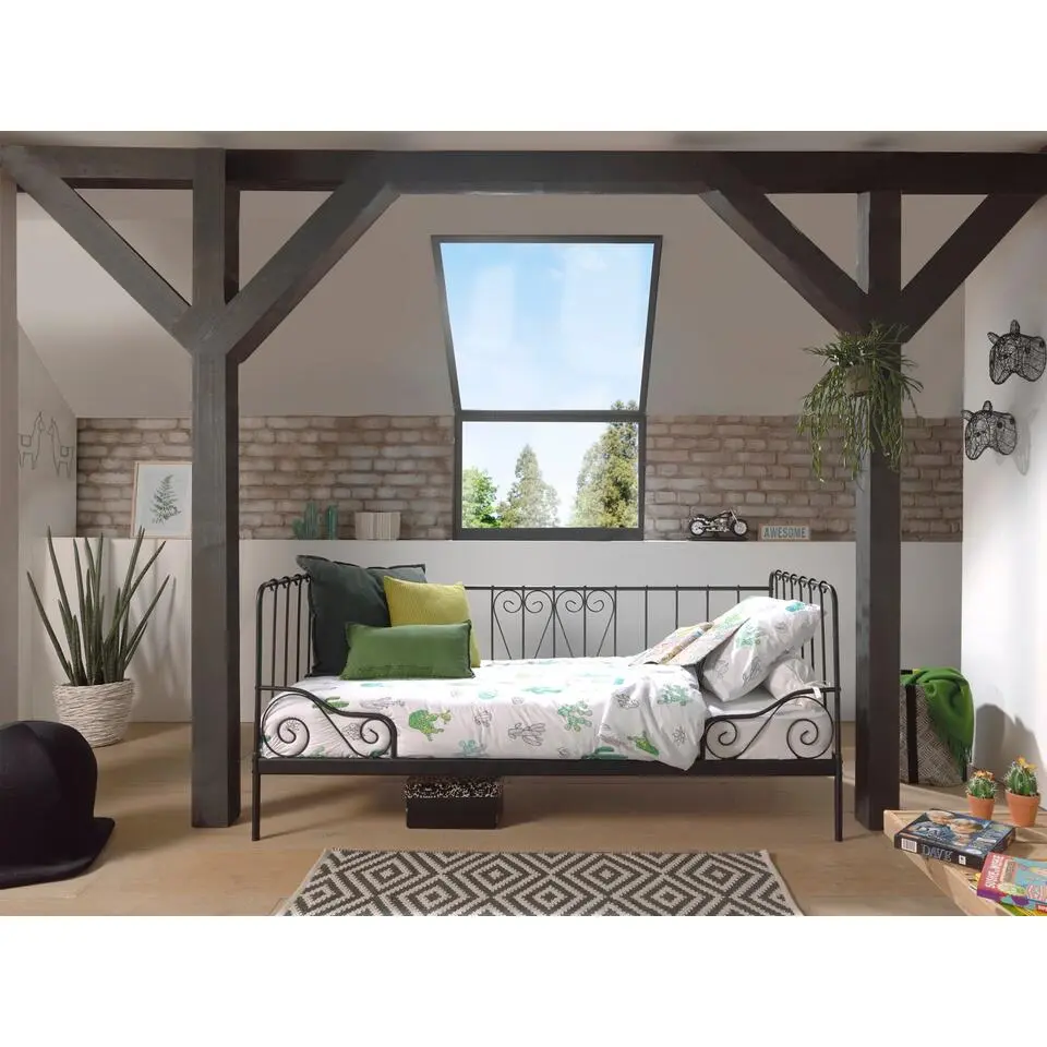 Kajuitbed Alice 90x200 cm metaal - zwart