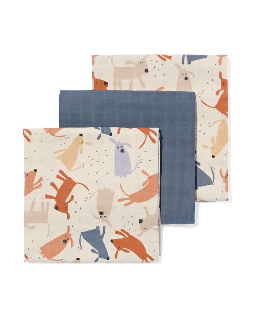 3 linges hydrophiles 60x60 relief chien
