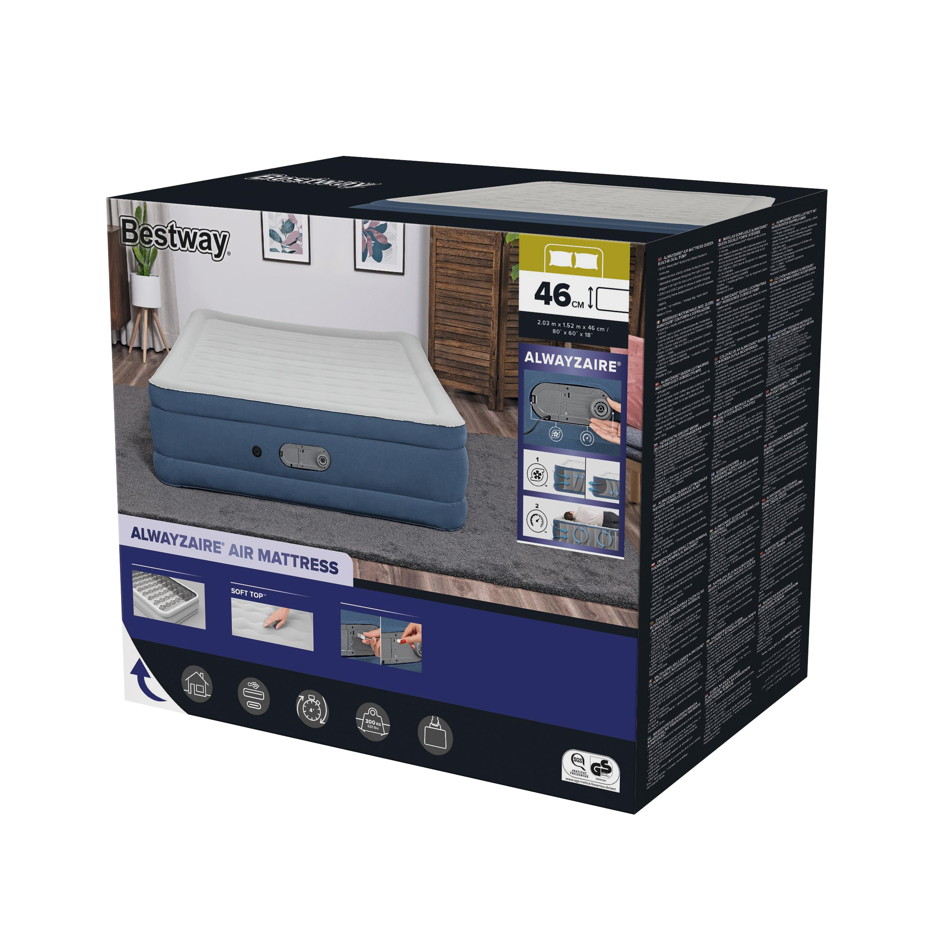 Luftbett AlwayzAire selbstaufblasend 203 x 152 x 46 cm