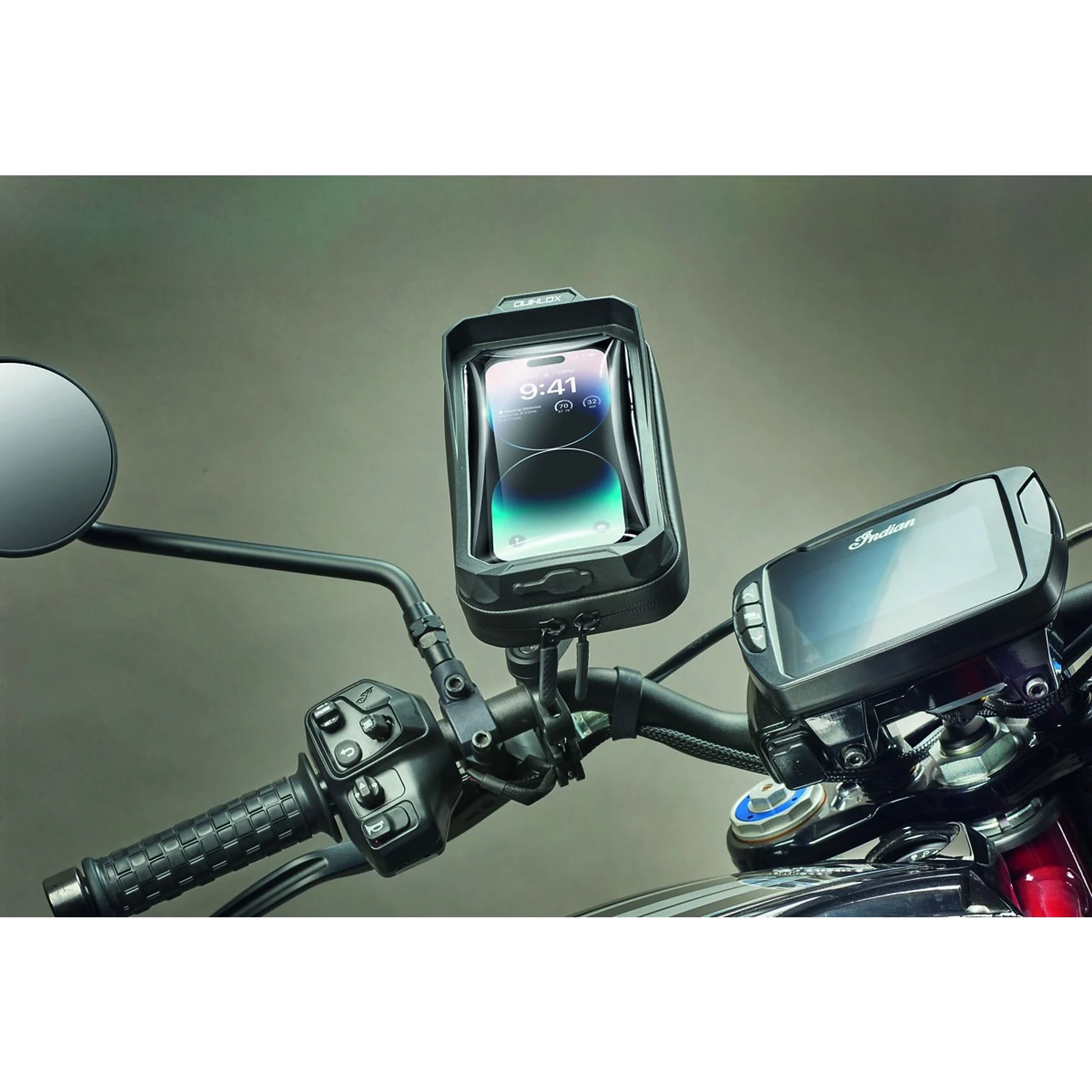 Waterproof Pro QuikLox Motorrad Lenkstangen Smartphone Halterung mit Hülle bis 7