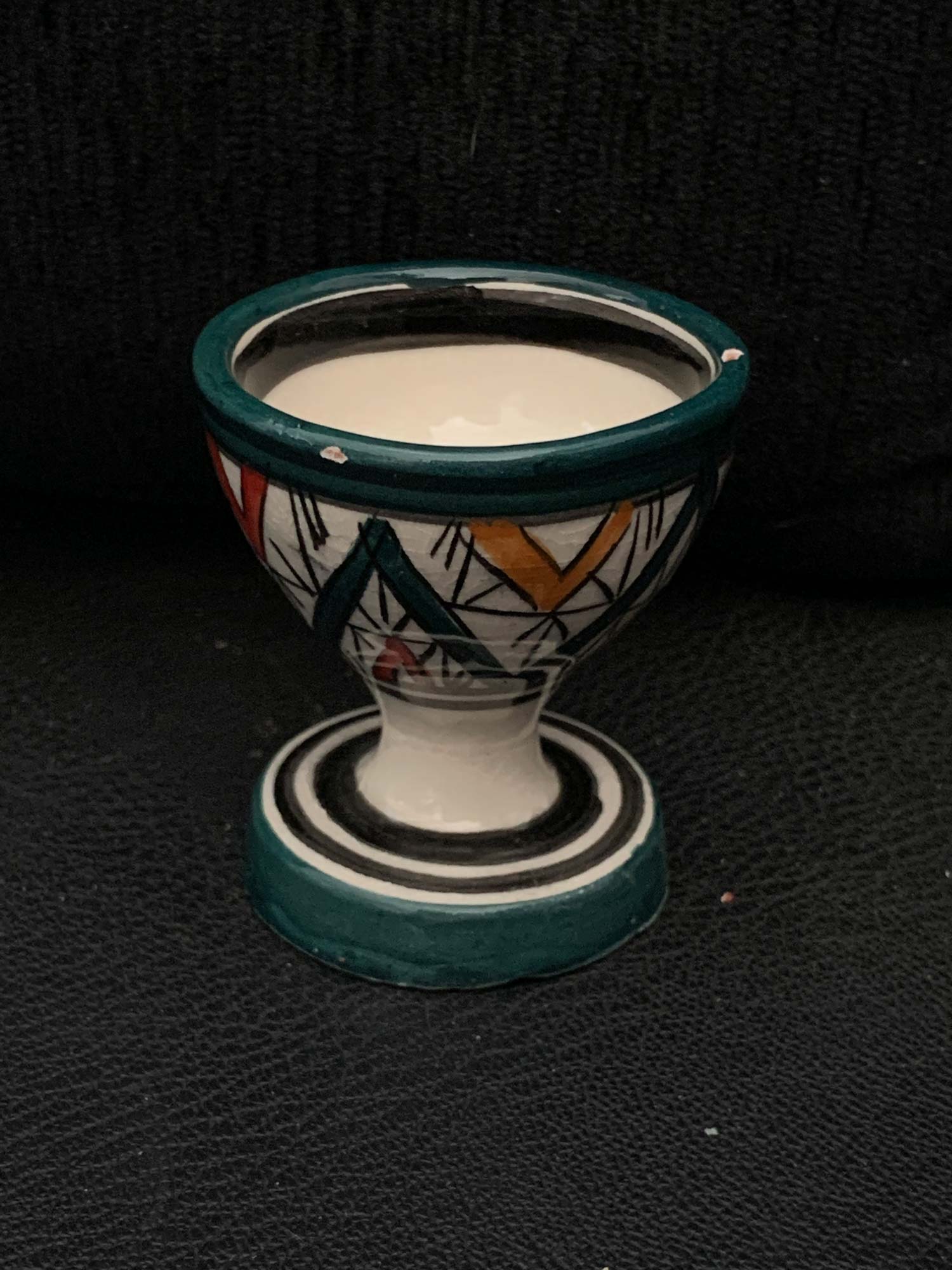 Keramik-Eierbecher, grün, multicolor, H 7 cm, Ø 5 cm zu 3,80