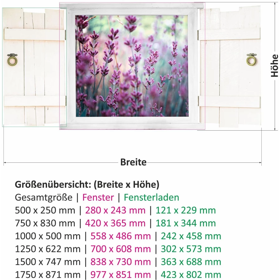 Nikima Wandtattoo 031 Lavendel im Fenster in 6 vers. Größen bunt