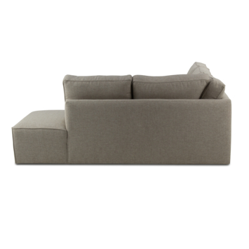KARWEI hoekbank Mack grijs gerecycled stof met rechts verlenging