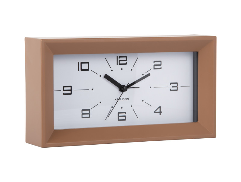 Alarm Clock Lujo Rectangle KA6066RD Ochre red & jungle green
