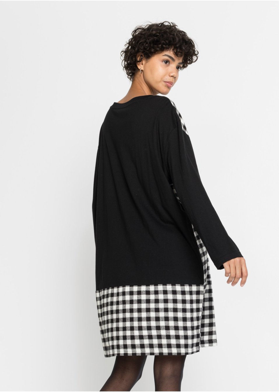 Robe avec empiècement tissé