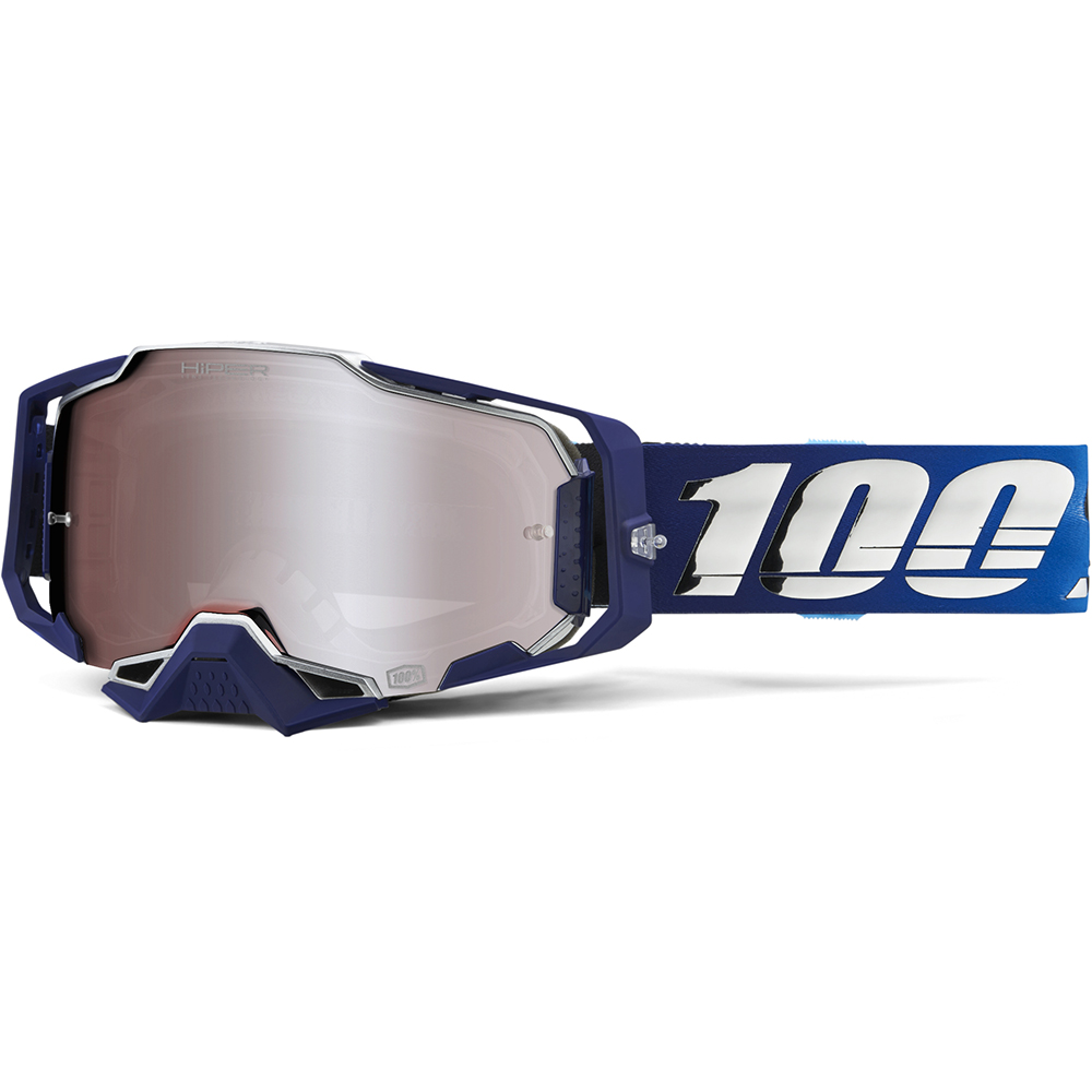 100% - Masque Armega Novel HiPER® - Silver Flash Mirror Bleu / Blanc / Gris