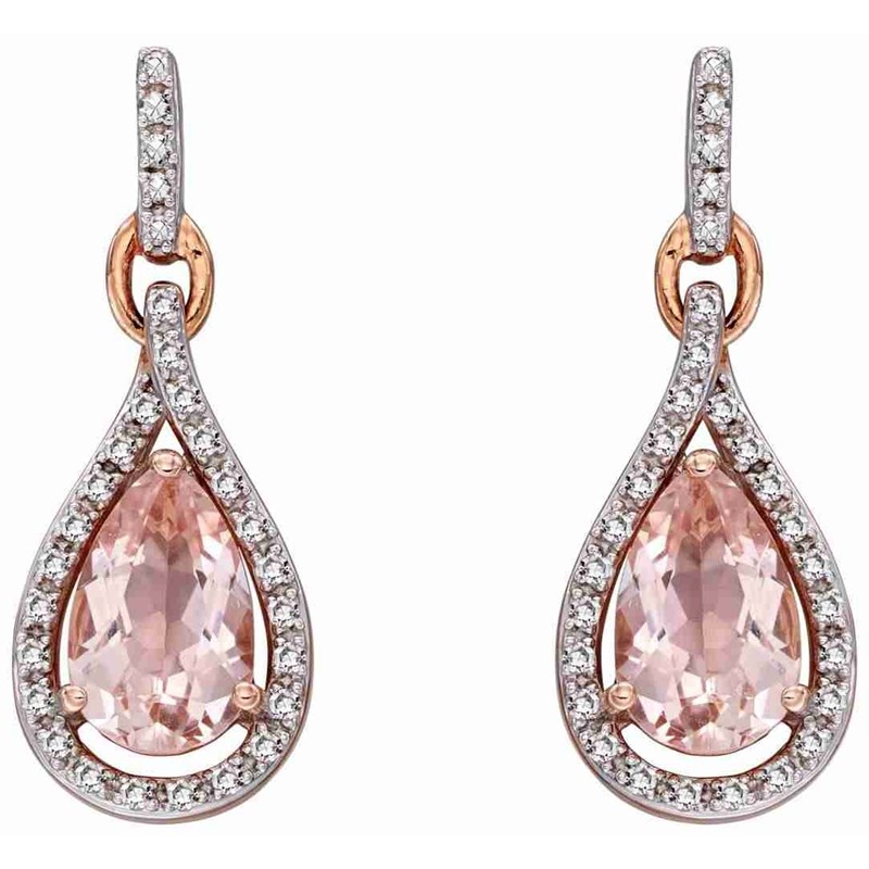 Boucle d'oreille morganite en Or 375/1000