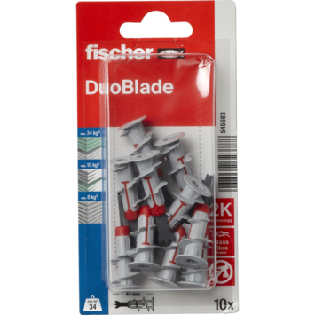 Fischer Gipsplaatplug DuoBlade 44 mm 10 stuks