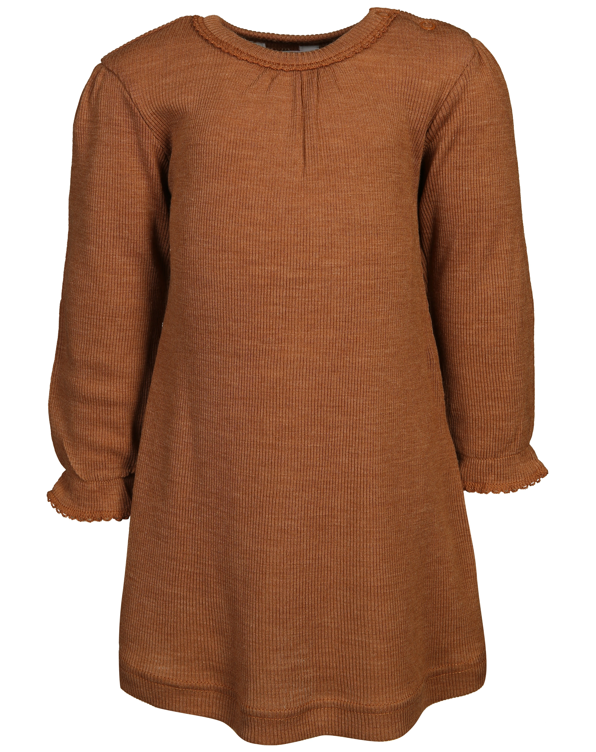 Langarm-Kleid 621 - WOOL mit Seide in dark copper