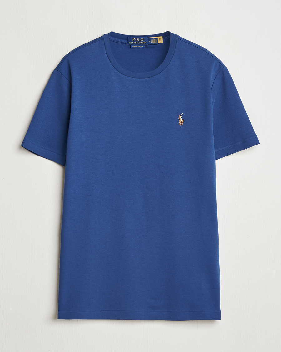 Polo Ralph Lauren Luxury Pima Cotton Crew Neck T-Shirt Annapolis Blue
