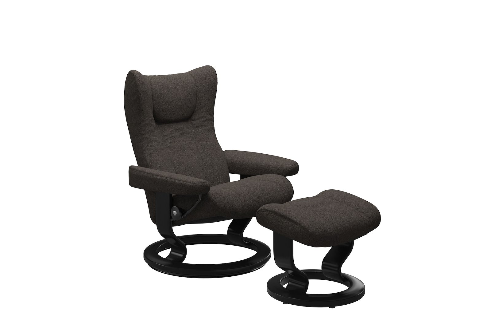 Wing lenestol m/krakk Tekstil Orchid Brown - Classic - Sort