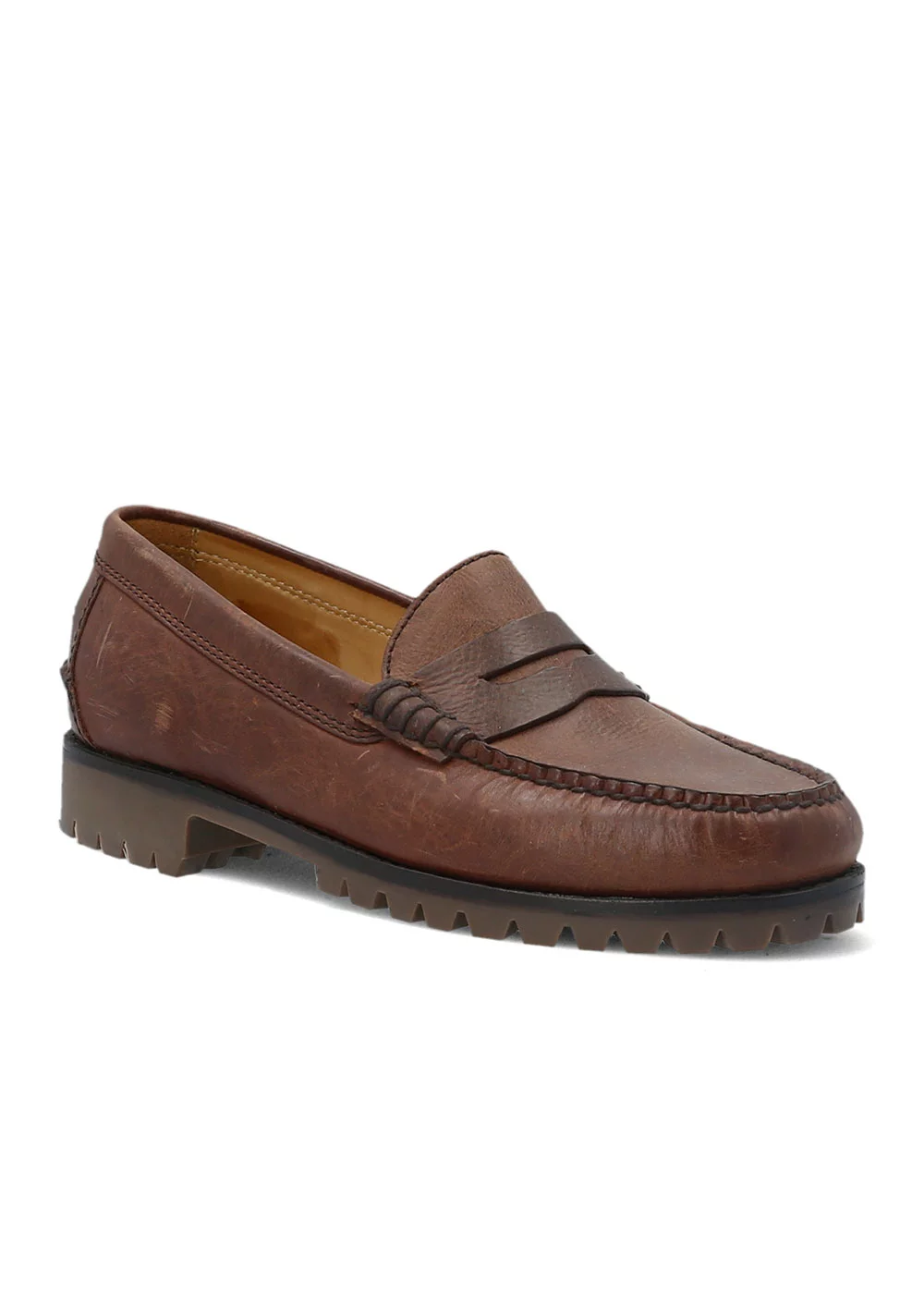 MOCASSIN LUG MOC CUIR MARRON
