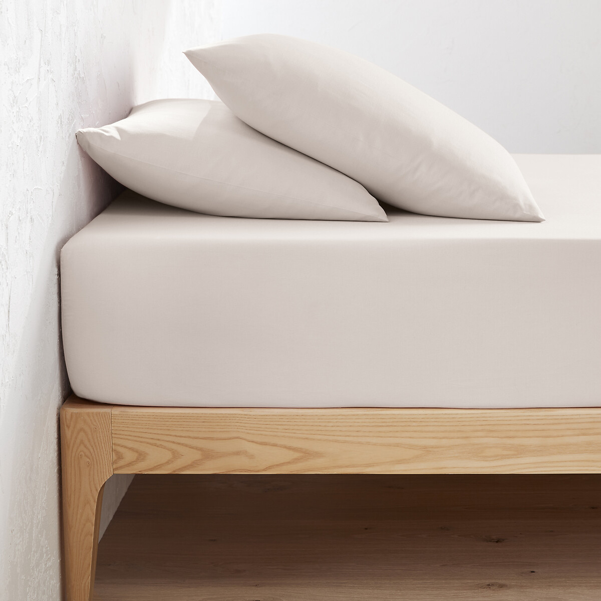 LA REDOUTE INTERIEURS<br>Lençol de baixo liso em algodão orgânico, dobra 30 cm, Scenario