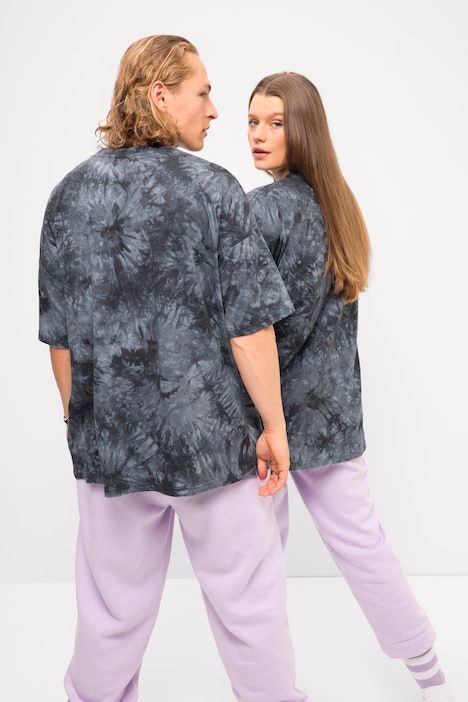 Oversize-Shirt, Batik-Print, Rundhals, Halbarm, Unisex