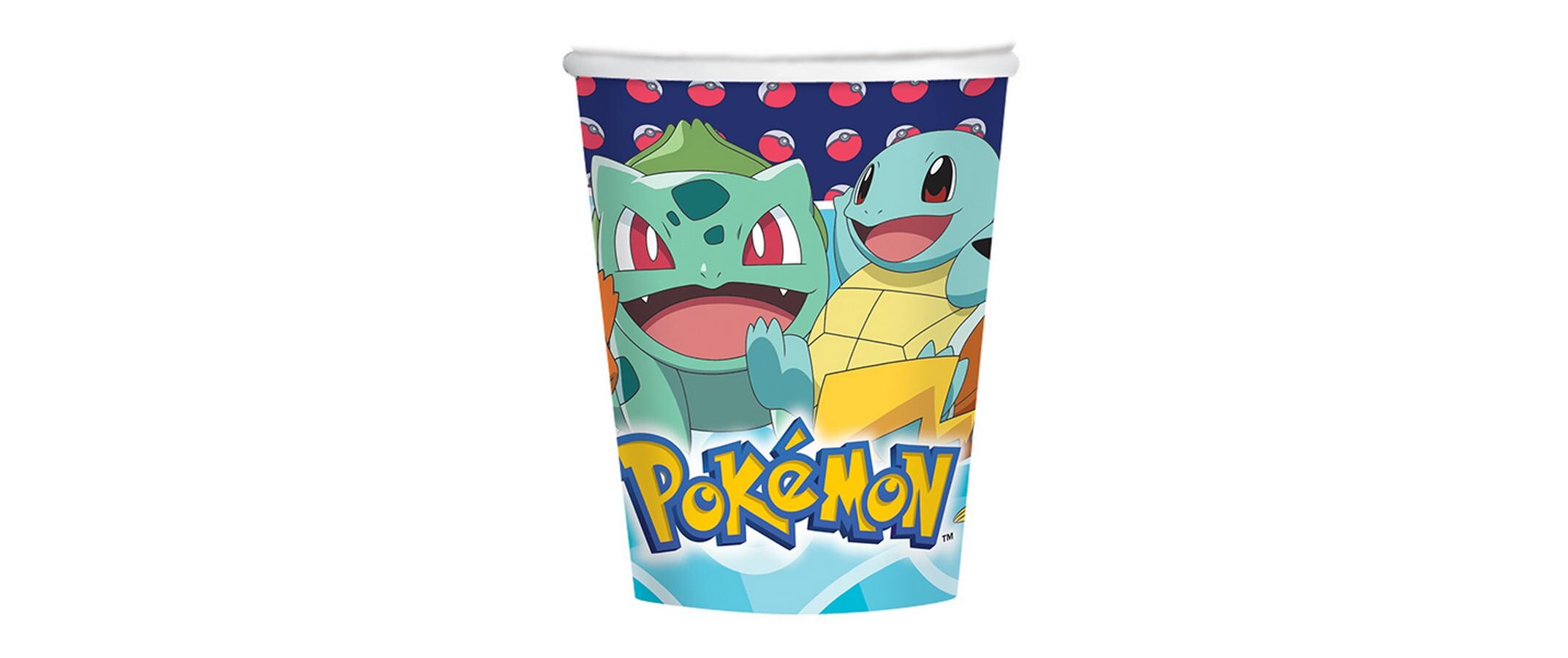 Einwegbecher Pokemon 250 ml, 8 StückPappbecher für die Kindergeburtstagsparty