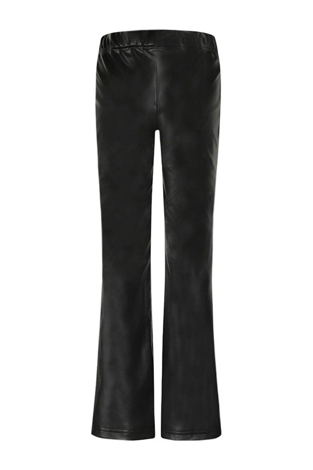 No Way Monday imitatieleren flared flared broek zwart