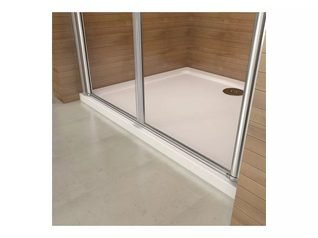 Porte de douche battante 95x197cm porte de douche pivotante à 180°, en verre 6mm anticalcaire, installation en niche
