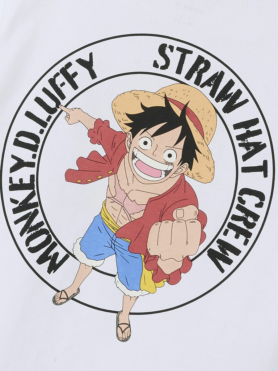 DÊ UM NOME A ESTE ITEM<br>Camiseta de manga curta, estampa One Piece