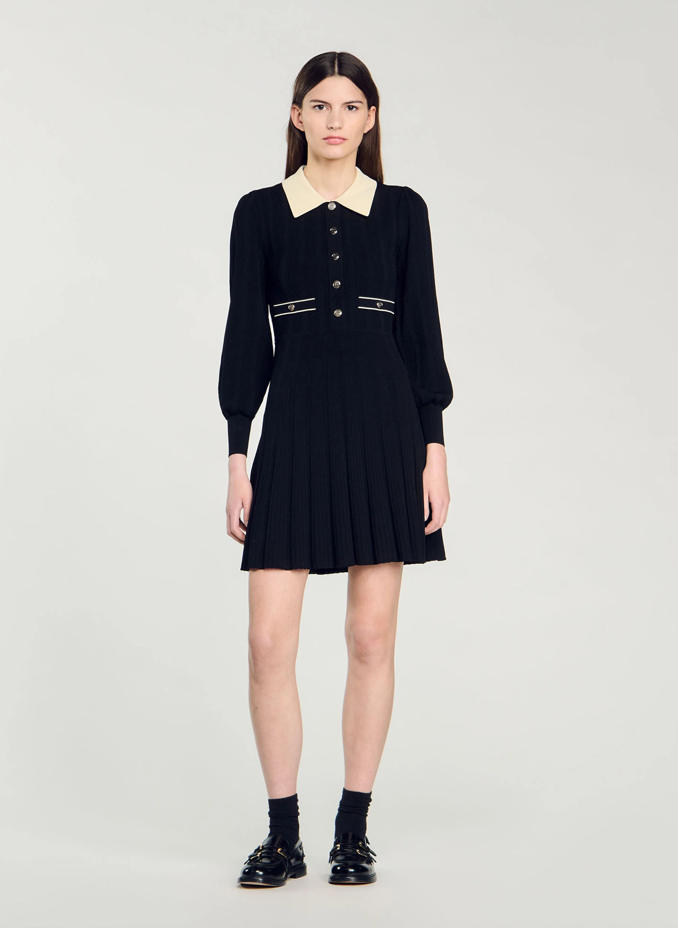 LISON - Robe courte col classique| Multicolore