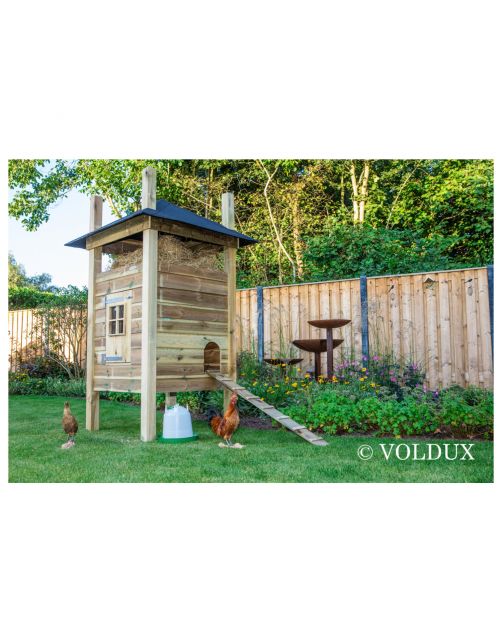 Voldux Hooiberg Fem - Kippenhok - 125x125x225 cm Naturel